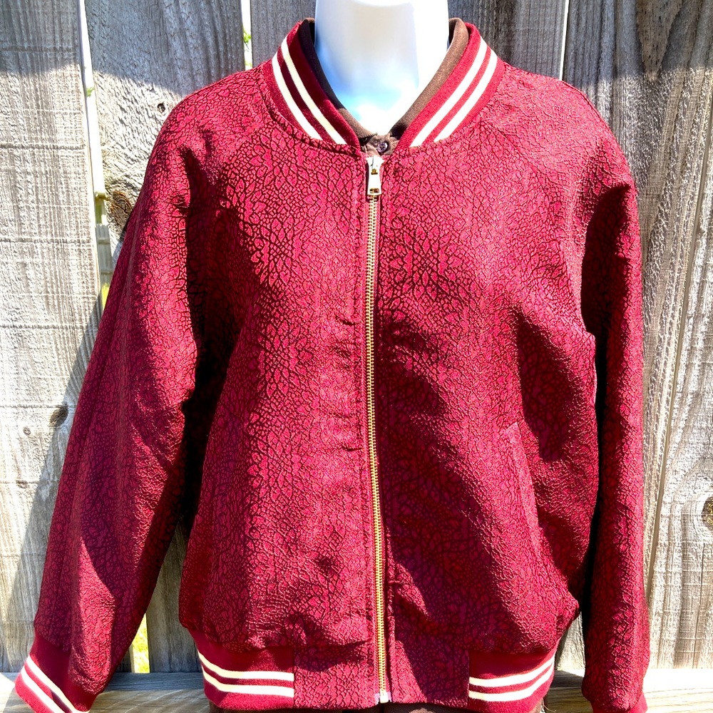 Burgundy Varsity Jacket Women’s Large NWT